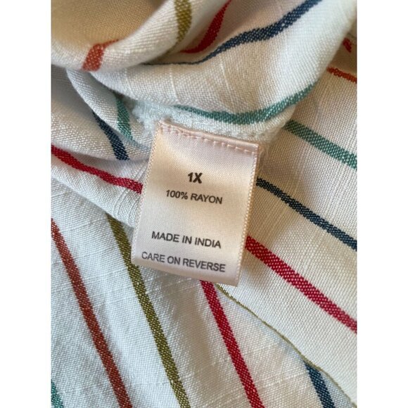 Anthropologie Striped Long Sleeve Dress - Cream and Red - Picture 5 of 10